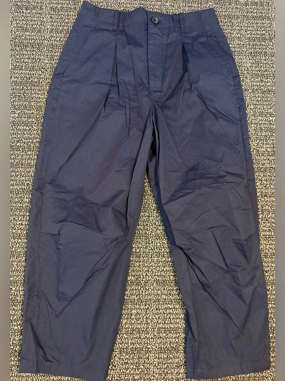 Zara Men's Navy Pleated Chinos